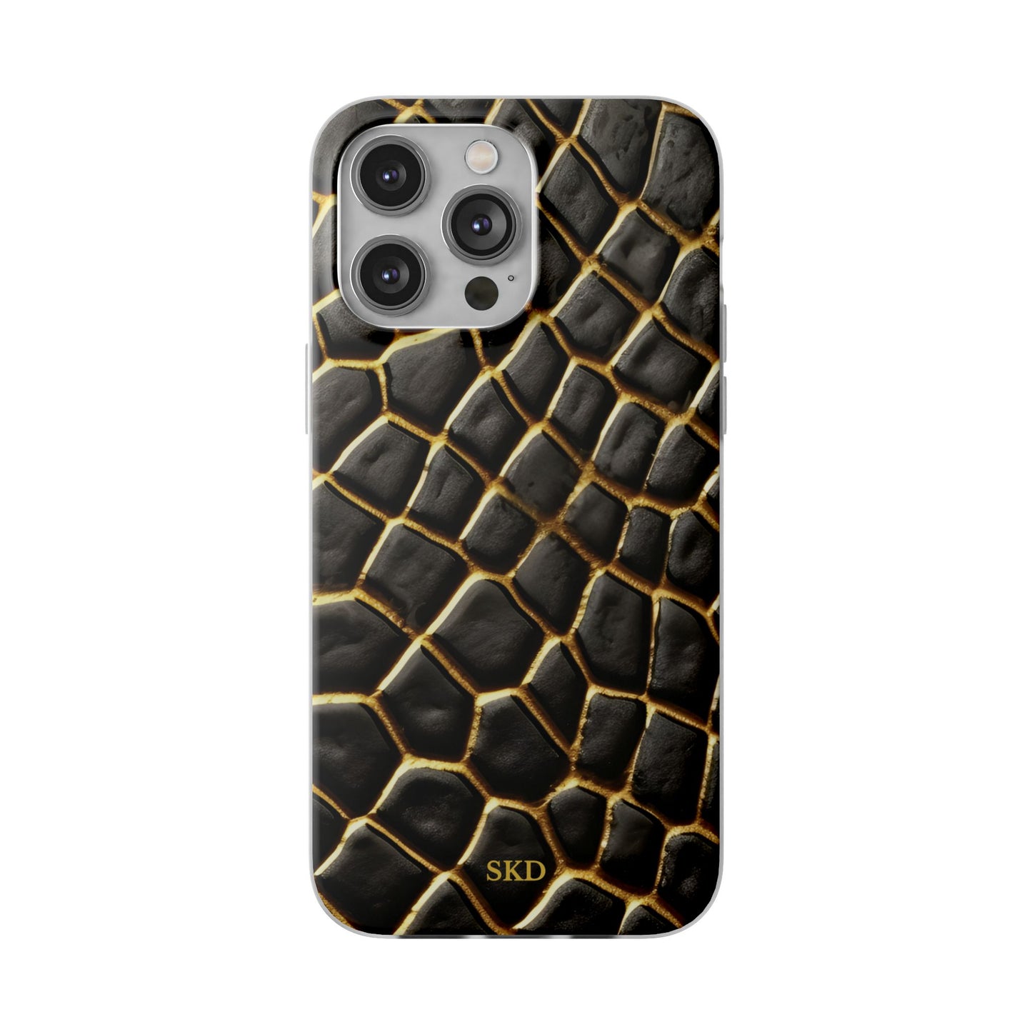 LIMITED EDITION: Obsidian Venom | Striking Black & Gold Faux Snake iPhone Case | Sleek, Sophisticated, and Protective