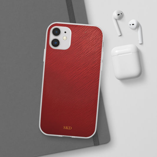 Crimson Reverie | Striking Dark Red iPhone Case | Shock-Absorbing TPU Protective Cover, Slim & Wireless Charging Compatible – Unique Tech Gift for All iPhone Sizes