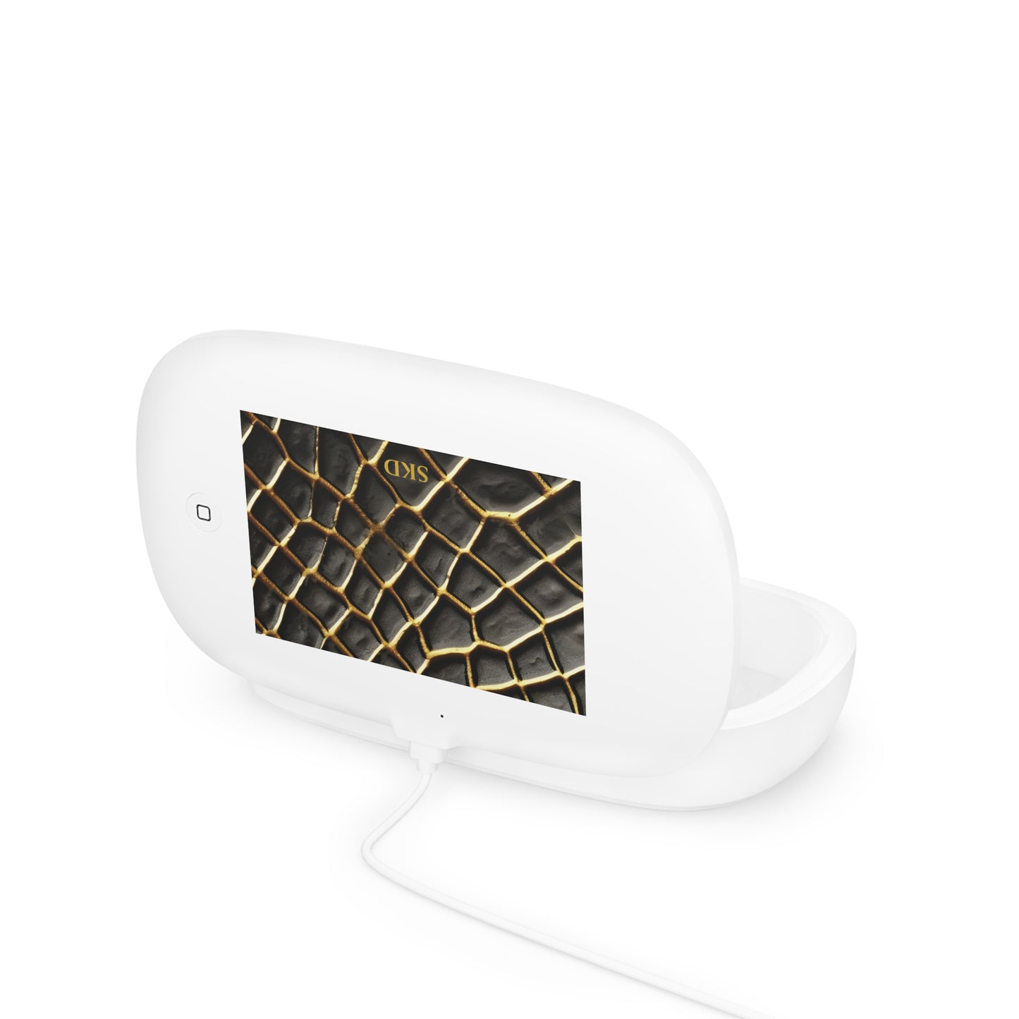 LIMITED EDITION: Obsidian Venom | Striking Black & Gold Faux Snake UV Phone Sanitizer & Wireless Charging Pad | Elegant Dual-Function Case for Phones, Keys & Jewelry – 99% Germ Elimination