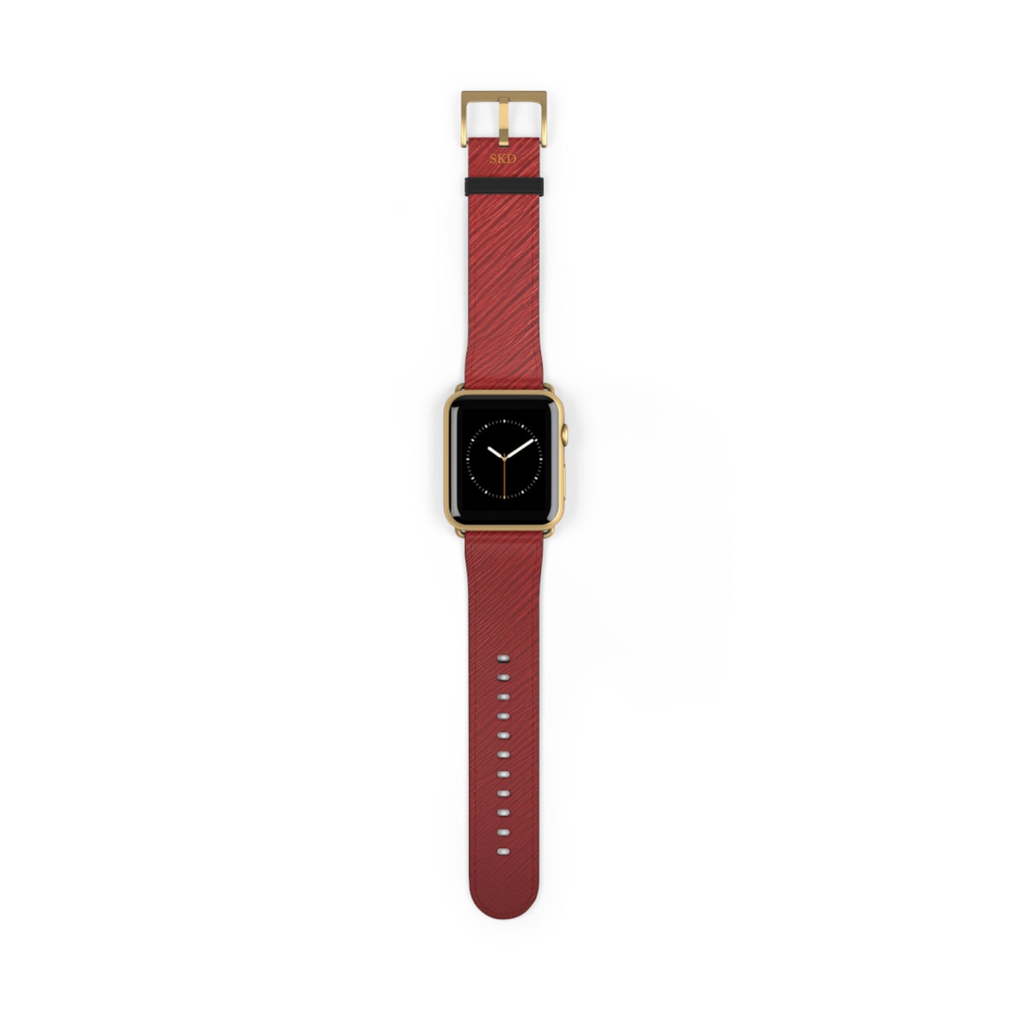 Crimson Reverie | RoHS, REACH & Intertek Certified Dark Red Luxe Apple Watch Strap | Designer Faux Leather, Stainless Steel, All Series Compatible