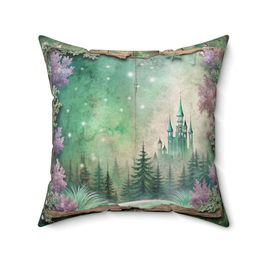 Framed Fairy Forest Custom Spun Polyester Square Pillow – Stylish Double-Sided Home Décor Accent for a Personalized Touch
