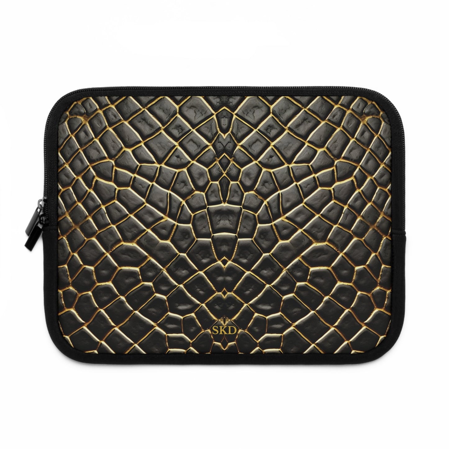 LIMITED EDITION: Obsidian Venom | Striking Black & Gold Faux Snake Laptop Sleeve | Sleek, Sophisticated, and Protective