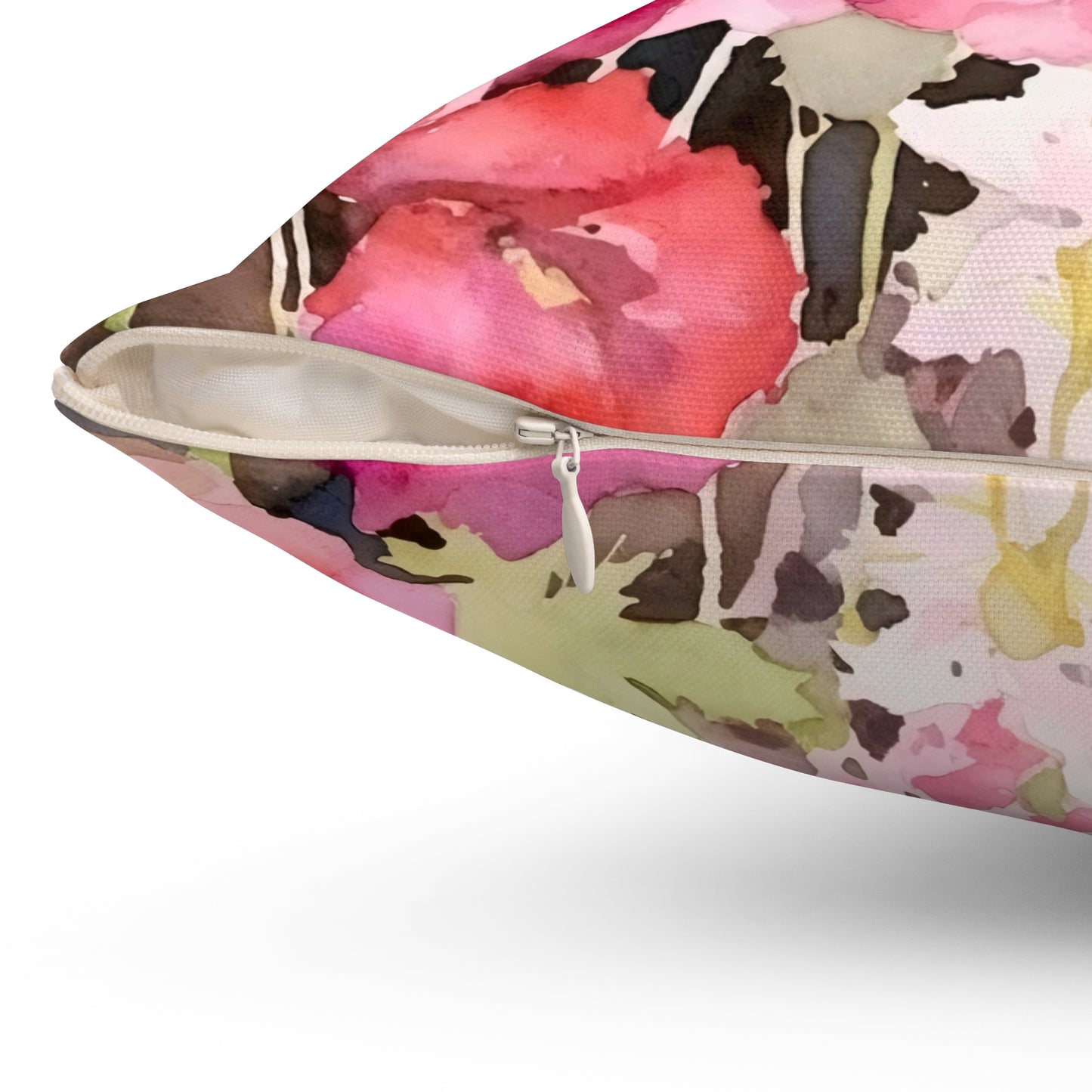 Berry Flowers Custom Spun Polyester Square Pillow – Stylish Double-Sided Home Décor Accent for a Personalized Touch