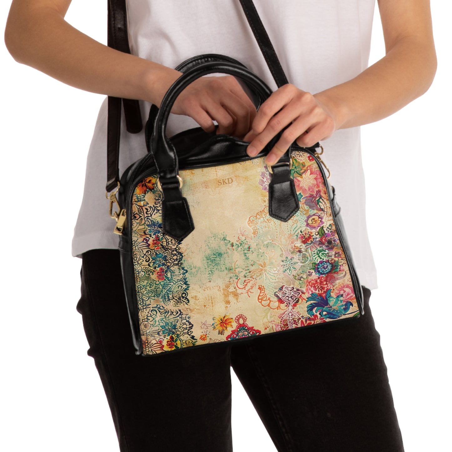 LIMITED EDITION: Timeless Tapestry | Ivory Floral Embroidered Shoulder Bag | Delicate Garden Luxury for Year-Round Style