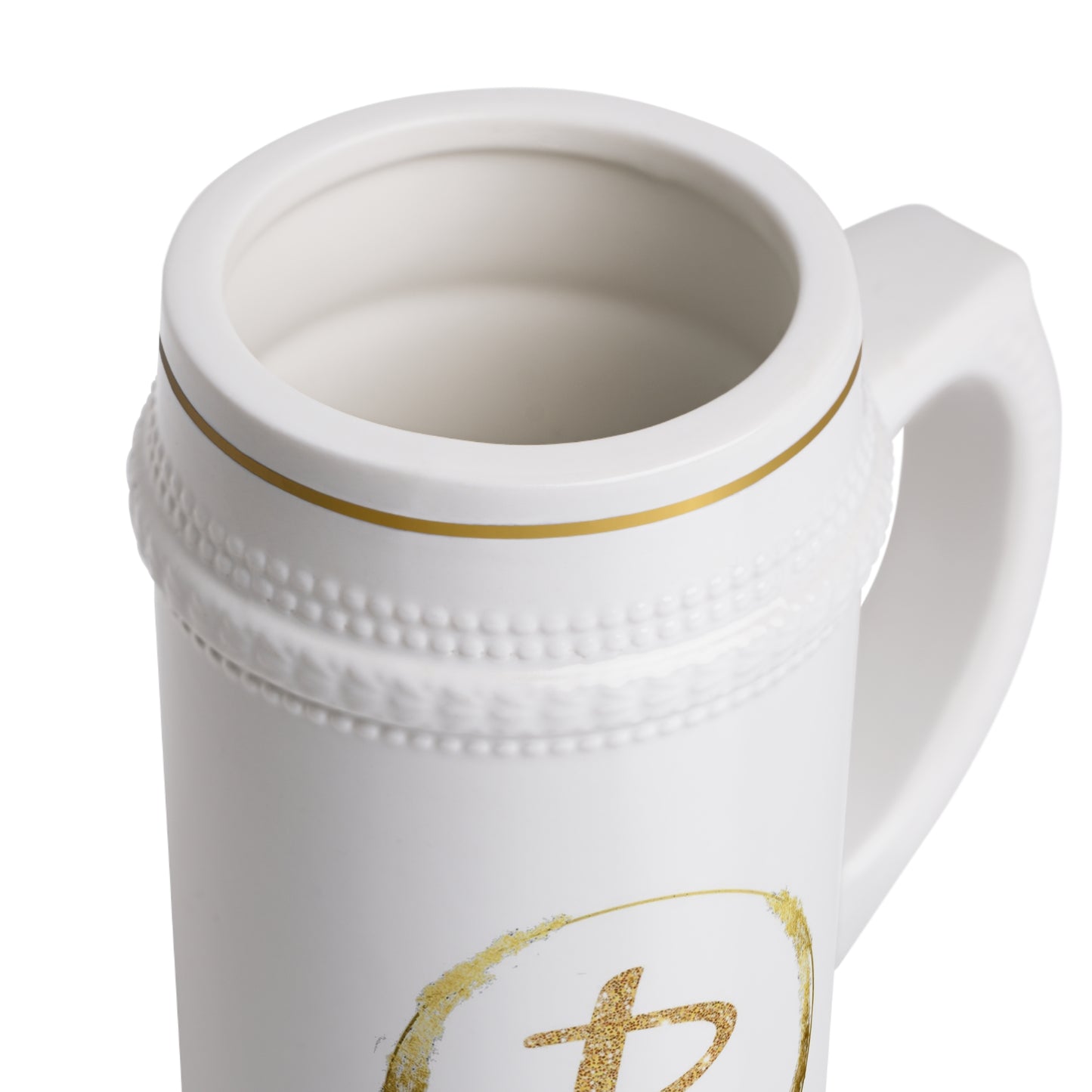 Letter B - Personalized Beer Stein Mug – Custom Initial Ceramic Stein with Gold Accents | Perfect Gift for Beer Lovers