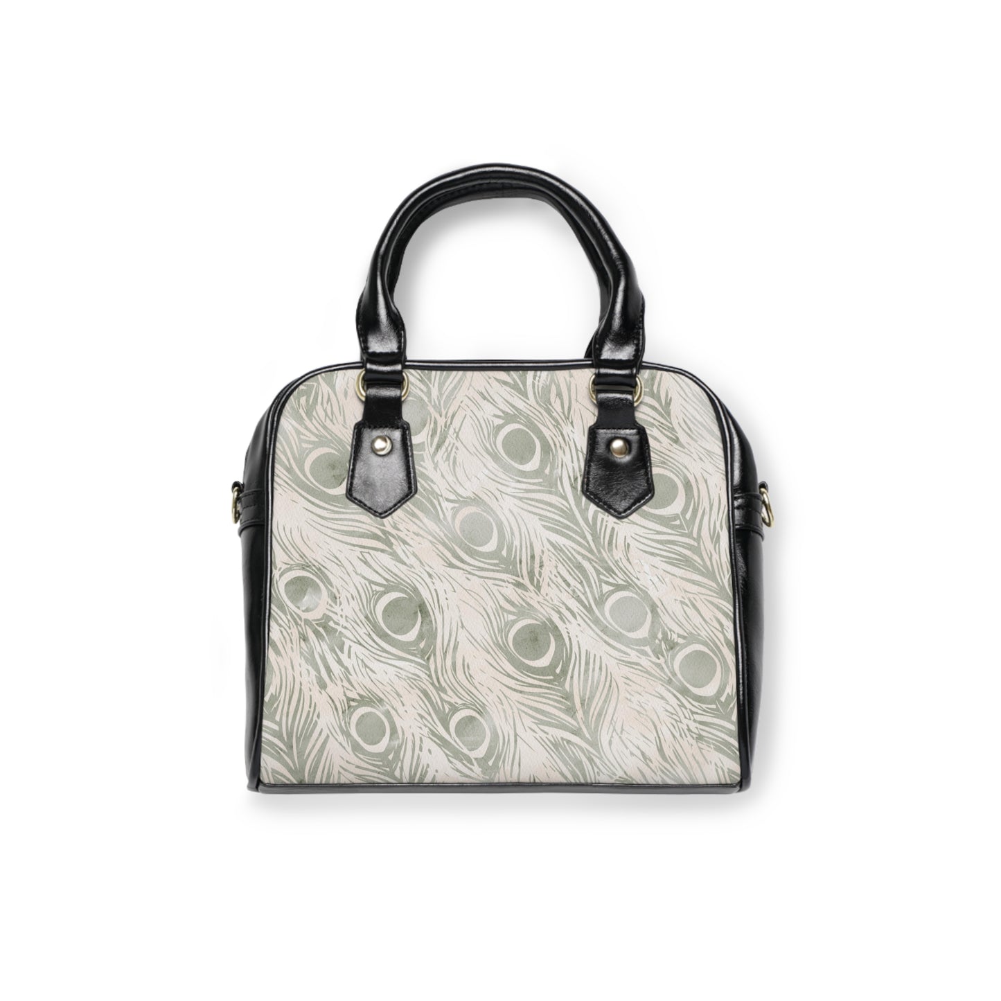 Vault Exclusive: Snowy Plume | White Feather Peacock Patterned Shoulder Bag | Pristine Beauty for Winter & Bridal Occasions
