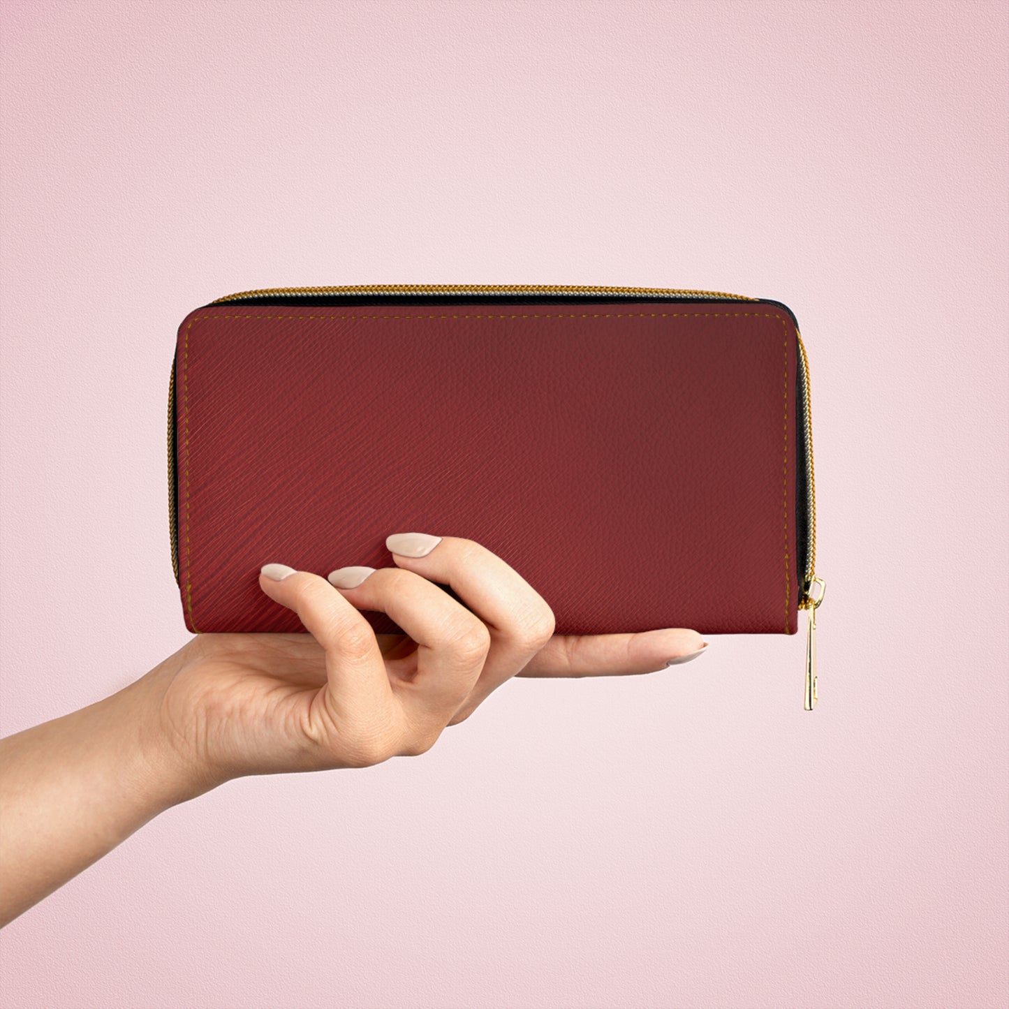 Core Collection: Crimson Reverie | Deep Alluring Red Zipper Wallet | Elegant Statement Piece for Evening Glamour