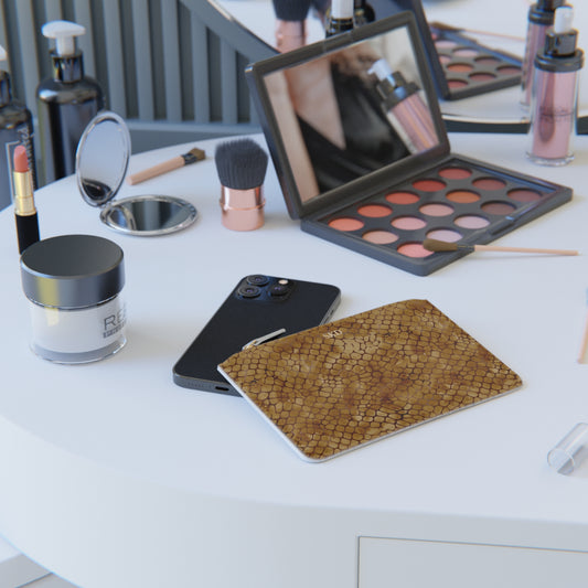Amber Venom | Amber Brown Faux Snake Mini Clutch Bag | Warm Exotic Luxury for Bold Style