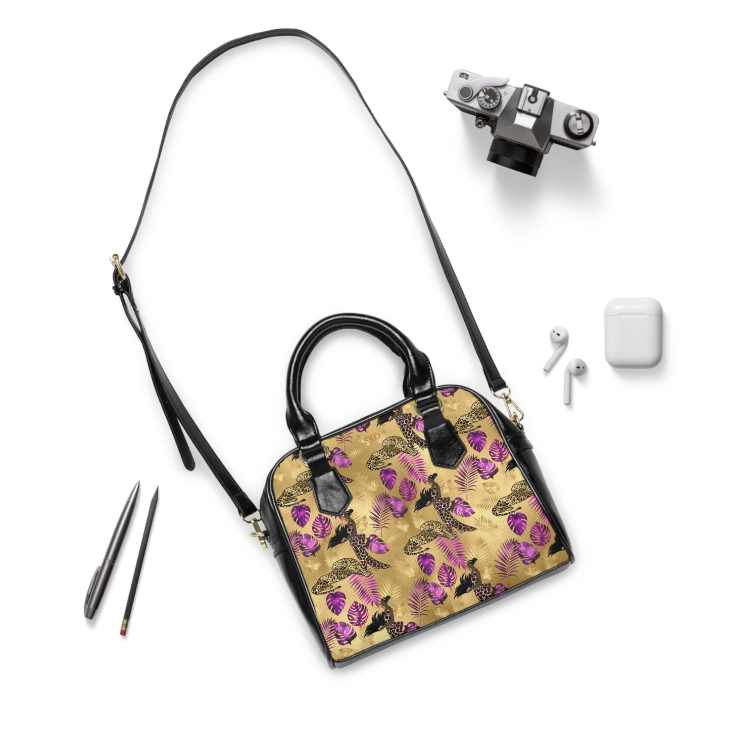 Vault Exclusive: Wild Majesty | Royal Purple and Gold Leopard Shoulder Bag | Rare Artistry from the SKD Collector’s Lineup