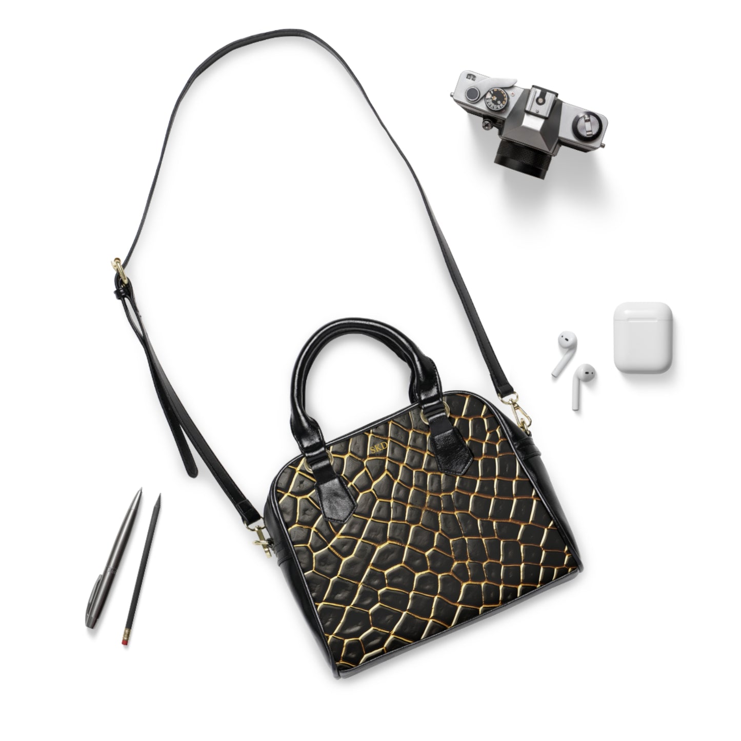 LIMITED EDITION: Obsidian Venom | Striking Black & Gold Shoulder Bag | Fierce Luxury with Timeless Edge
