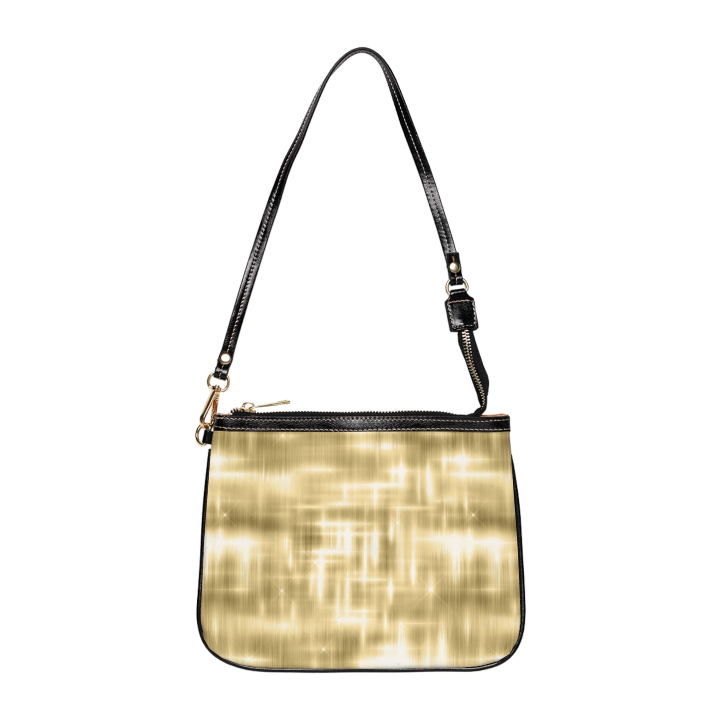 Vault Exclusive: Aurum Gala | Glitter & Gold Smooth Small Shoulder Bag | Radiant Showpiece for Grand Occasions