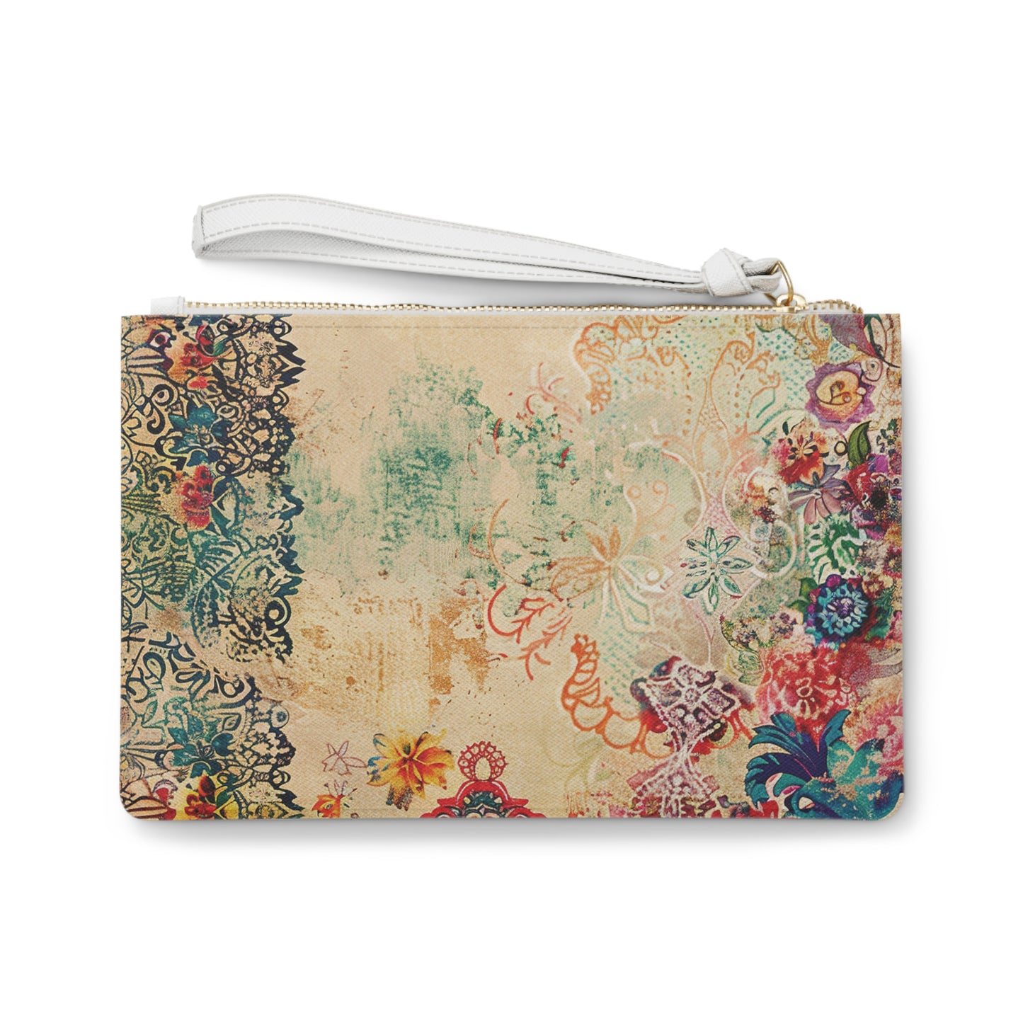 LIMITED EDITION: Timeless Tapestry | Ivory Floral Embroidered Clutch Bag | Delicate Garden Luxury for Year-Round Style