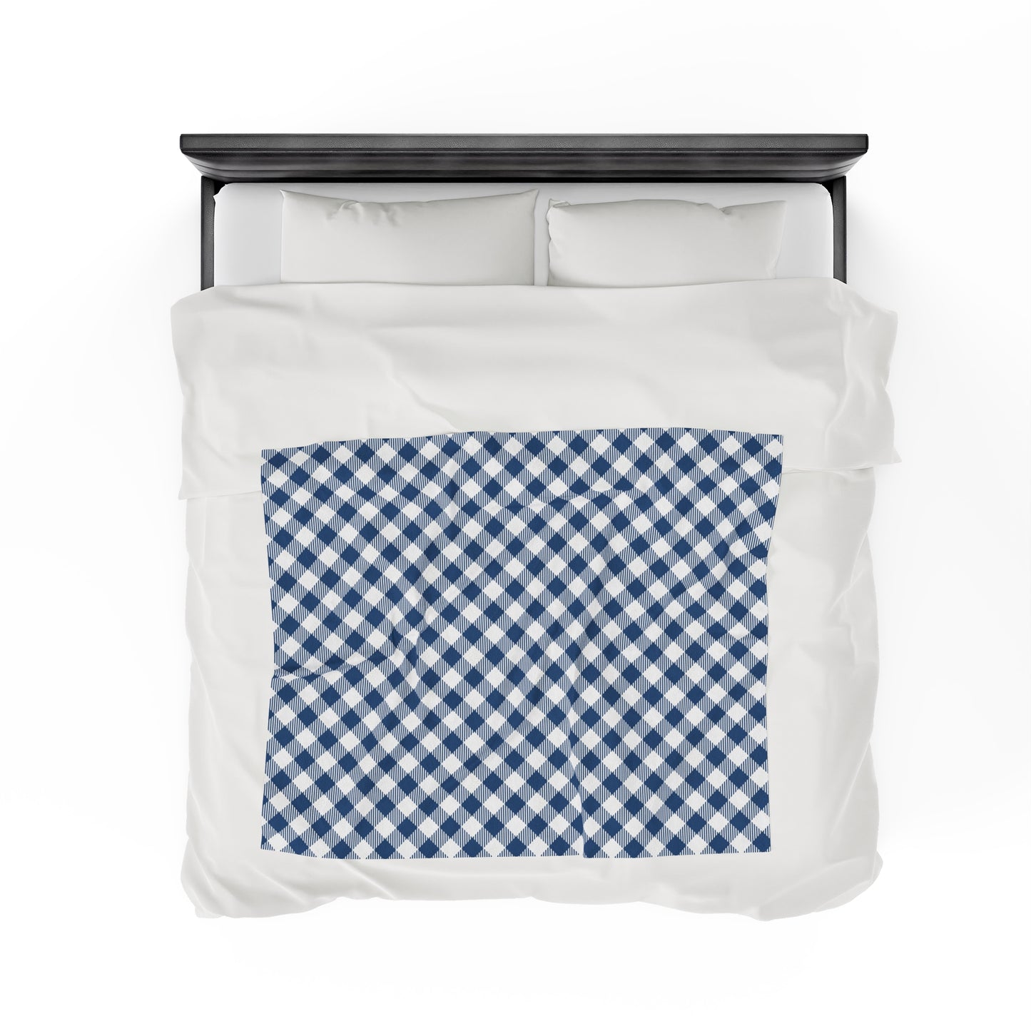 Custom Blue Stripe Plush Velveteen Plaid Blanket – Cozy, Soft, and Perfect for Personalized Gifts | 50x60