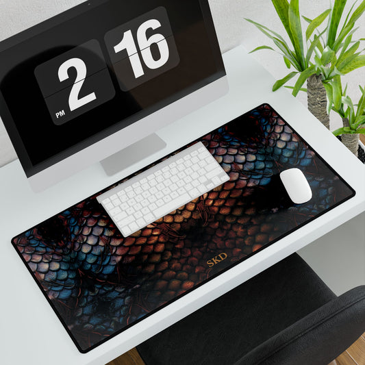 LIMITED EDITION: Enchanting Mystique | Luxurious Multi-Color Dragon Scale Computer Desk Mat | Artistic Showpiece for Creative Spaces