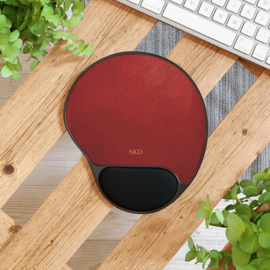 Crimson Reverie | Striking Dark Red Mouse Pad with Wrist Rest | Ideal for Gamers, Home Office Decor, Gift for Tech Lovers, Ergonomic Support