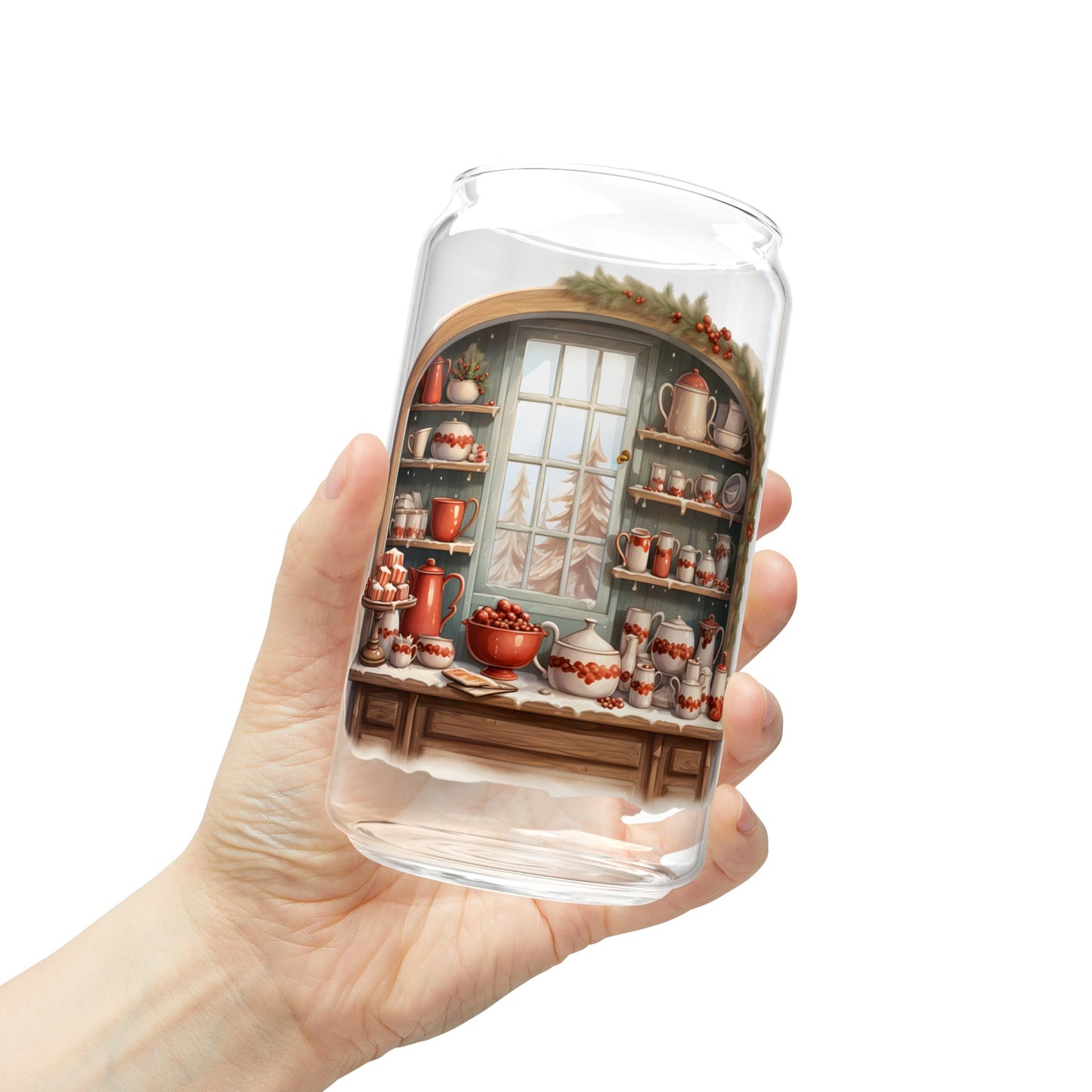 'Have A Sweet Christmas' | 16oz Custom Sipper Glass with Bamboo Lid & Straw – Perfect for Sweet Treats and Family Parties