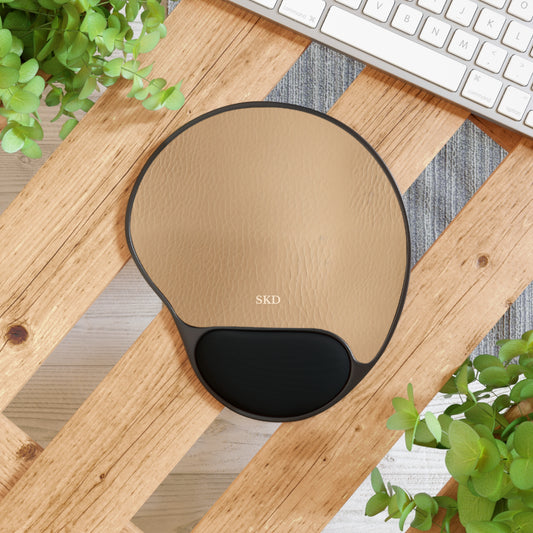 Tawny Reserve | Tan Faux Leather Mouse Pad with Wrist Rest |Warm Neutral Essential for Refined Ergonomic Support