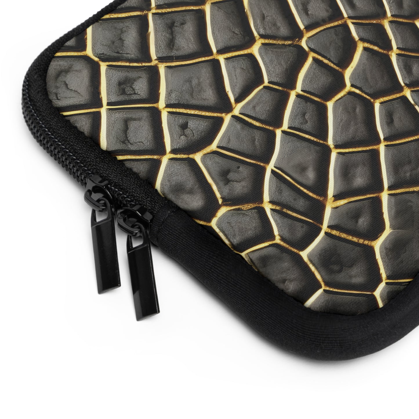 LIMITED EDITION: Obsidian Venom | Striking Black & Gold Faux Snake Laptop Sleeve | Sleek, Sophisticated, and Protective