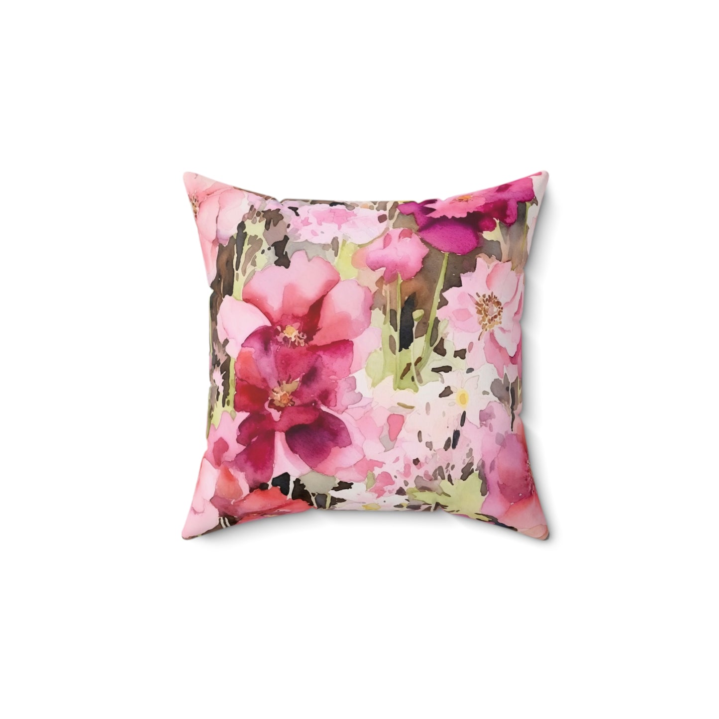 Berry Flowers Custom Spun Polyester Square Pillow – Stylish Double-Sided Home Décor Accent for a Personalized Touch
