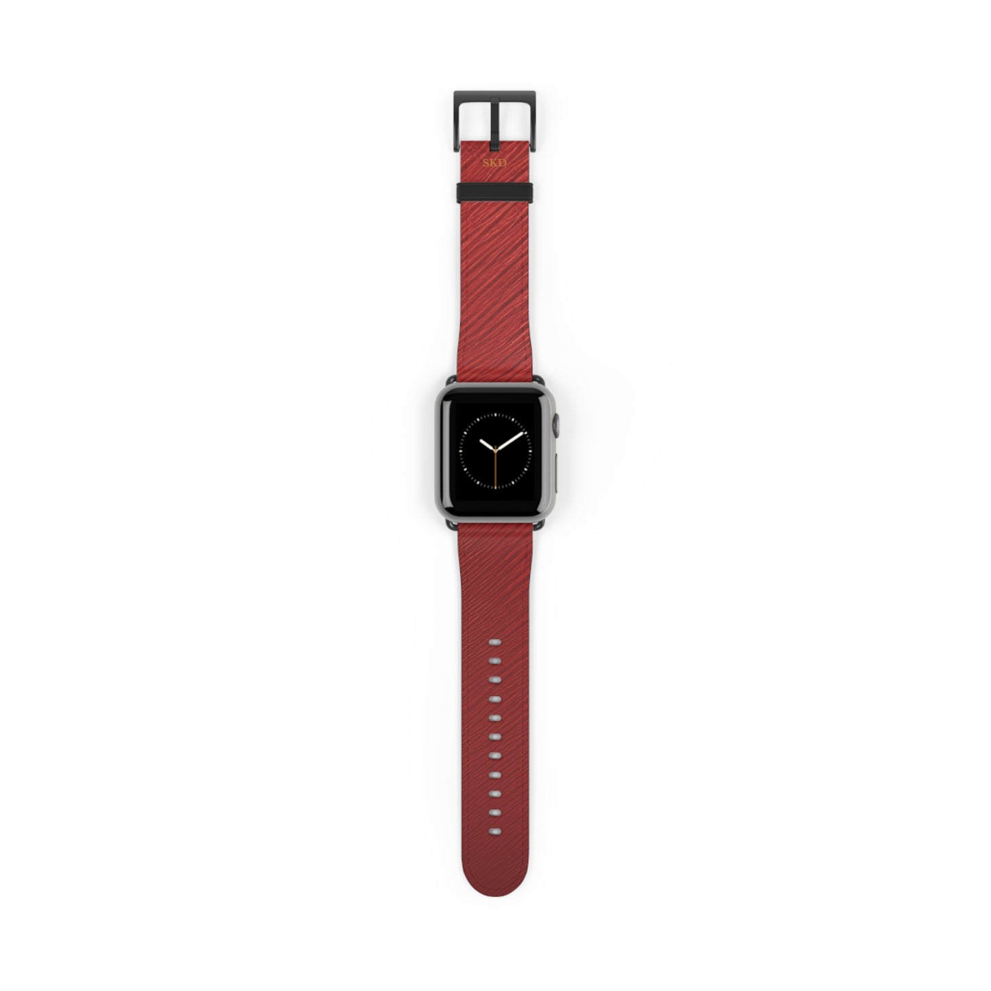 Crimson Reverie | RoHS, REACH & Intertek Certified Dark Red Luxe Apple Watch Strap | Designer Faux Leather, Stainless Steel, All Series Compatible