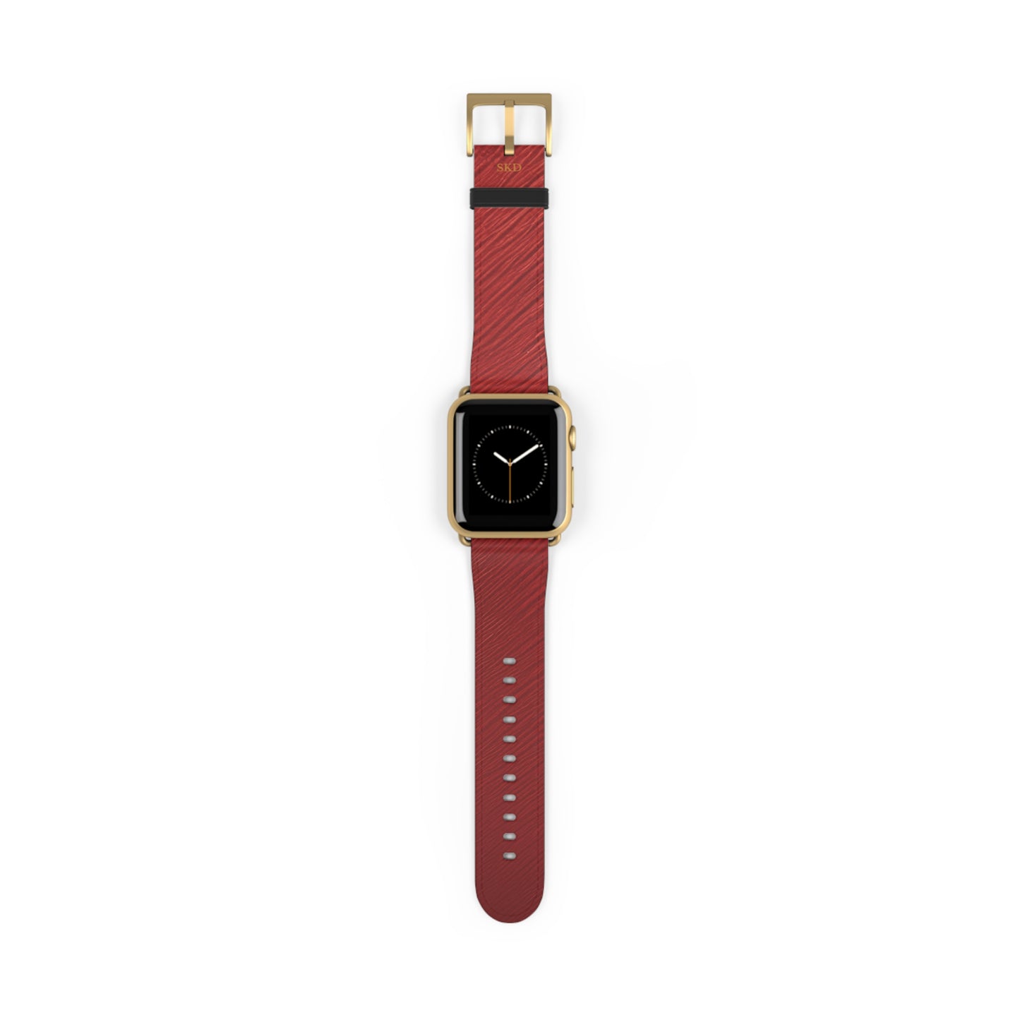 Crimson Reverie | RoHS, REACH & Intertek Certified Dark Red Luxe Apple Watch Strap | Designer Faux Leather, Stainless Steel, All Series Compatible