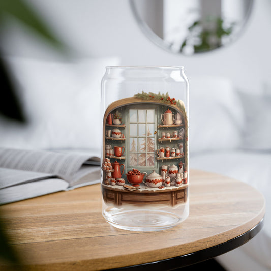 'Have A Sweet Christmas' | 16oz Custom Sipper Glass with Bamboo Lid & Straw – Perfect for Sweet Treats and Family Parties