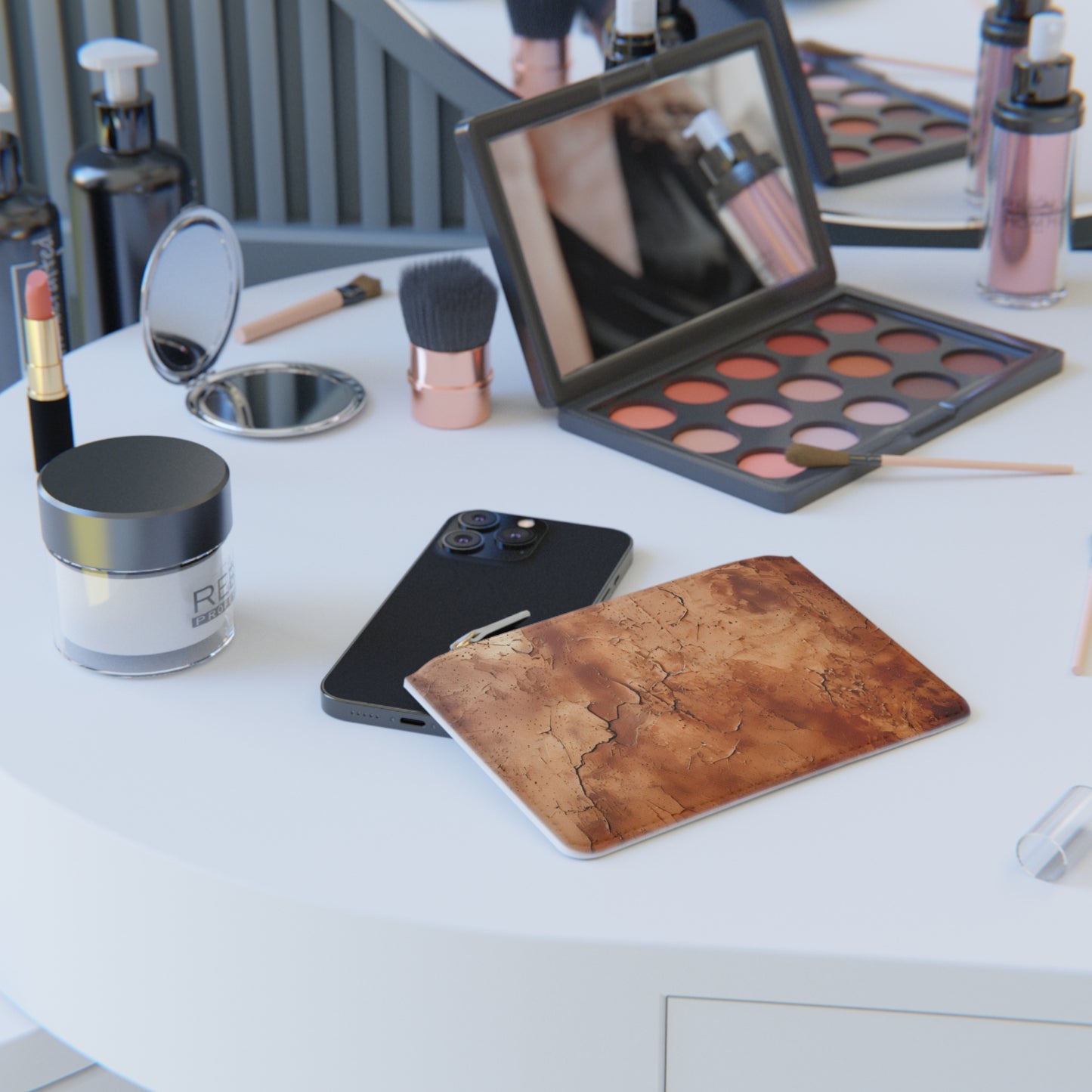 Heritage Luxe | Cognac Brown Faux Leather Mini Clutch Bag | Classic Sophistication with a Timeless Touch