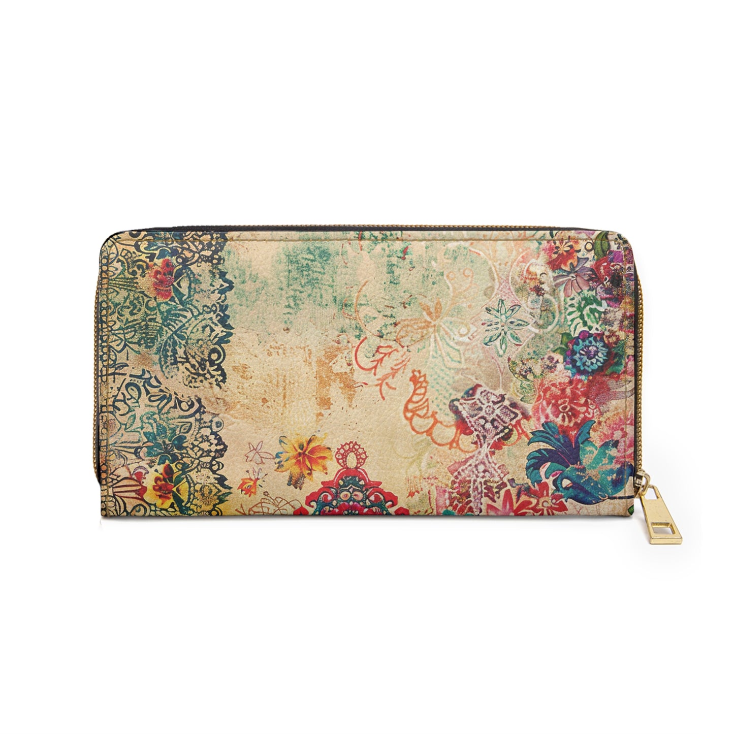 LIMITED EDITION: Timeless Tapestry | Antique Cream Floral Embroidered Zipper Wallet | Delicate Garden Luxury for Year-Round Style