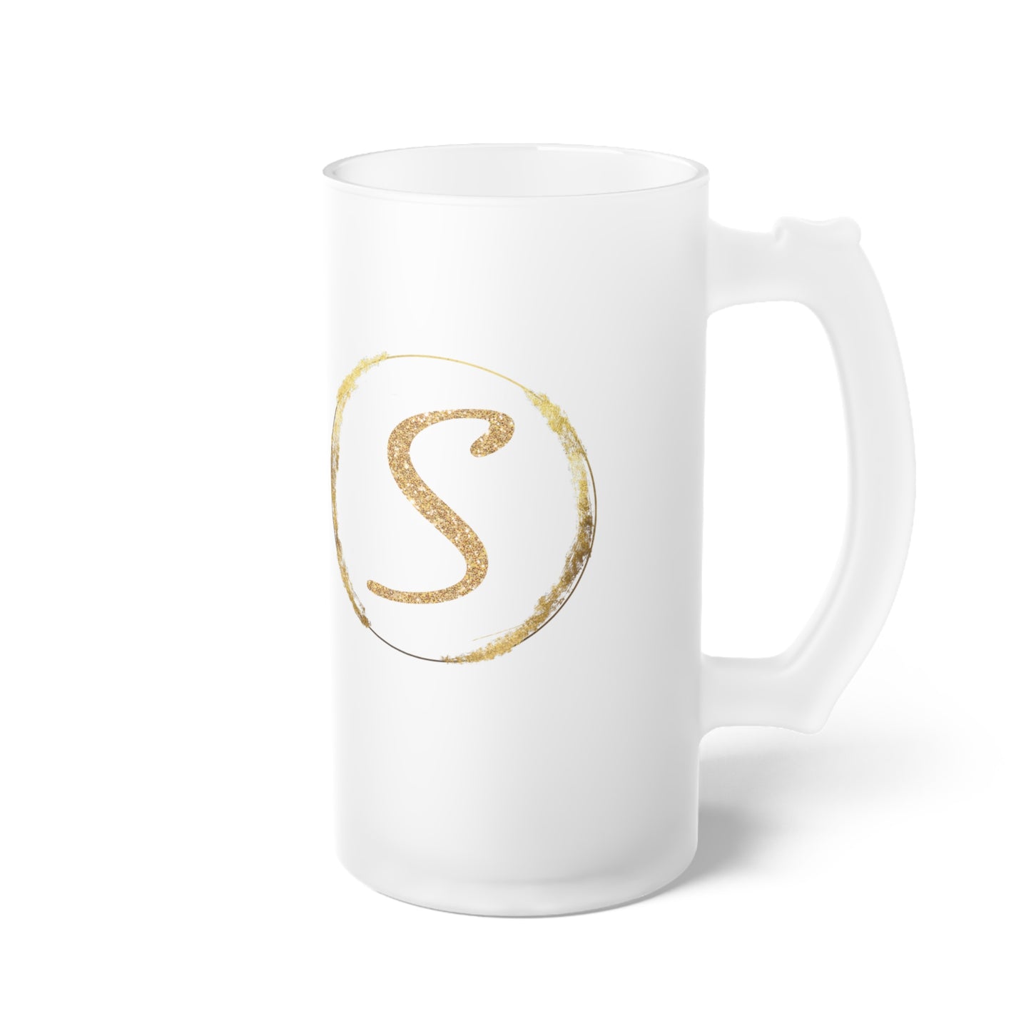 Letter S - Personalized 16oz Frosted Glass Mug – Stylish, Microwave & Dishwasher Safe Drinkware