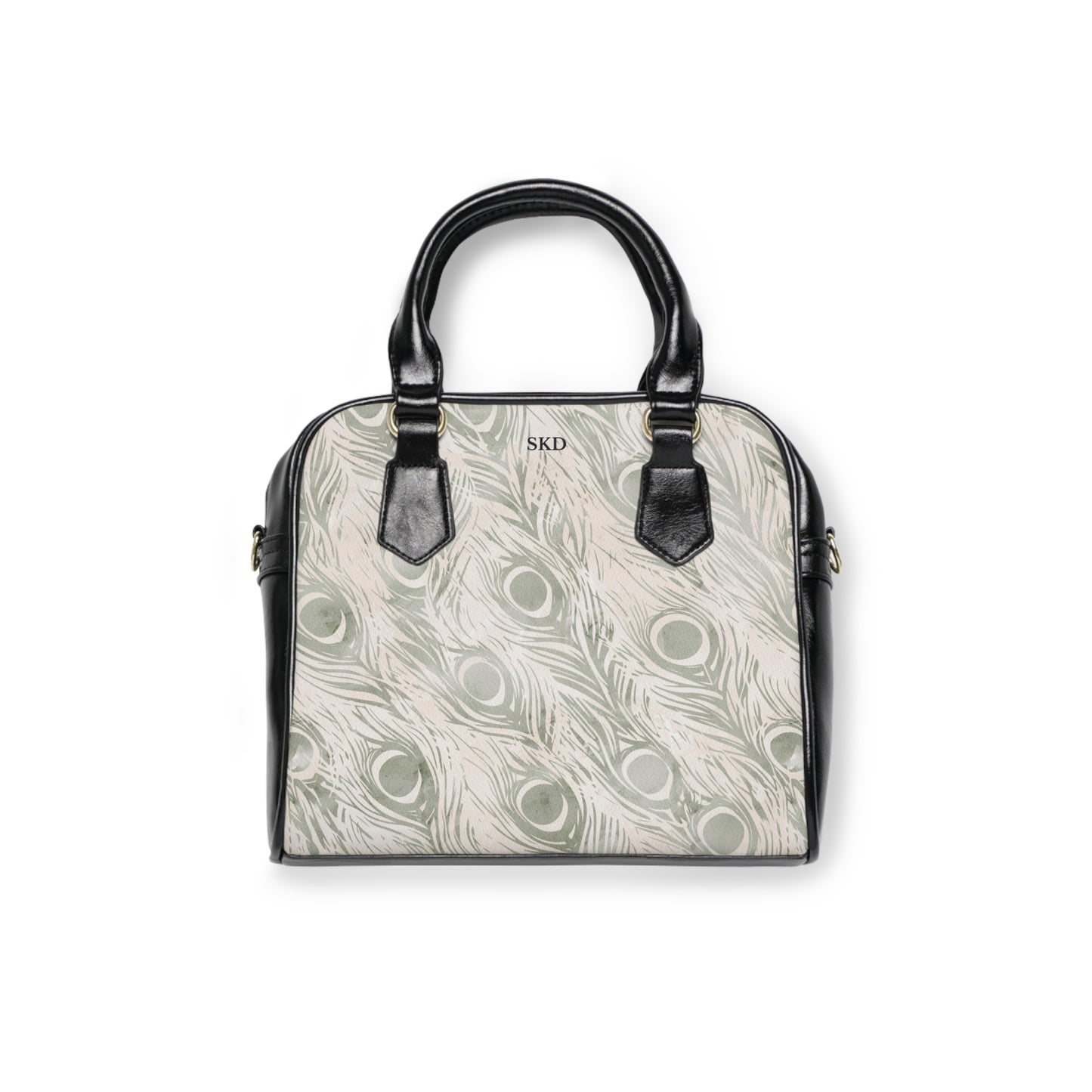 Vault Exclusive: Snowy Plume | White Feather Peacock Patterned Shoulder Bag | Pristine Beauty for Winter & Bridal Occasions