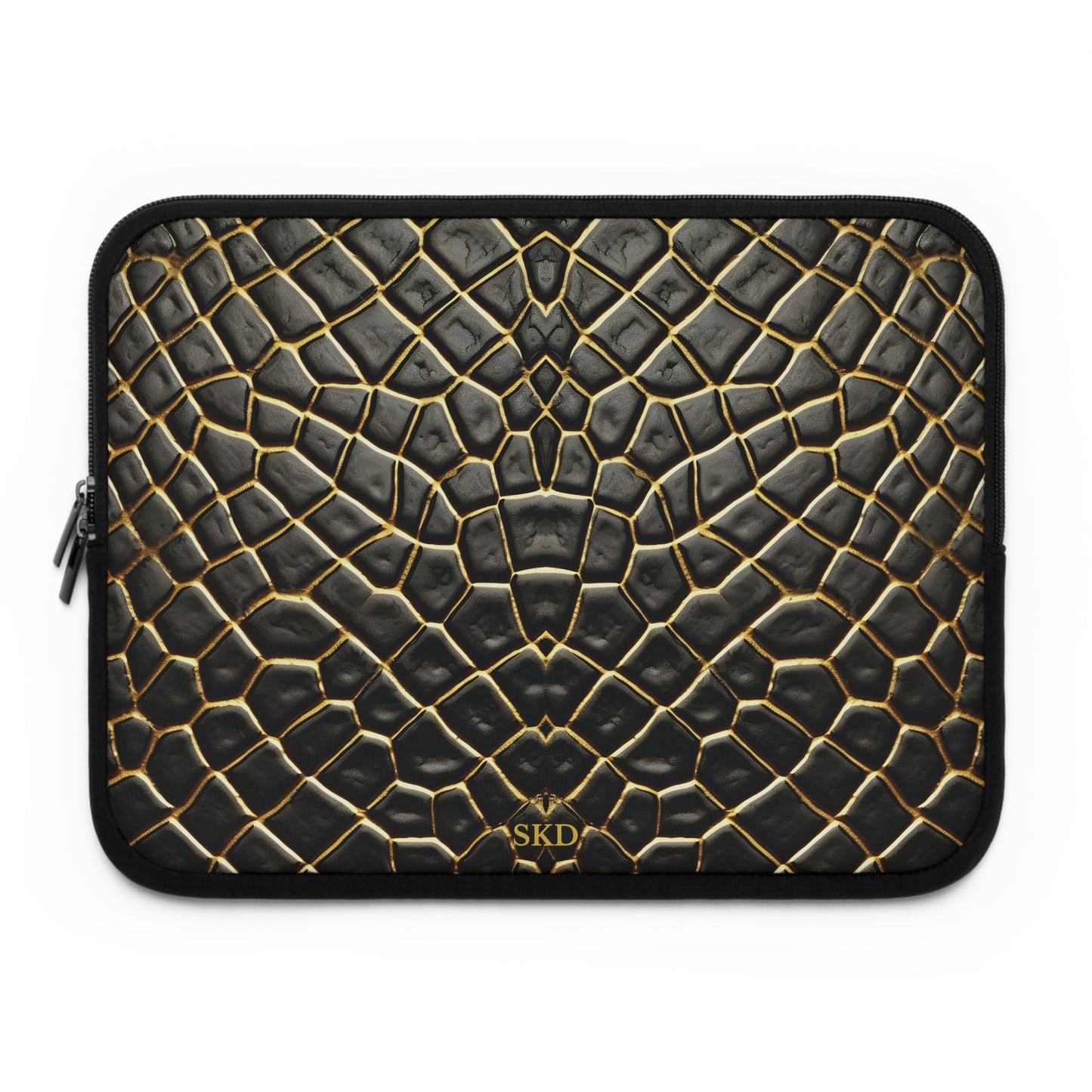 LIMITED EDITION: Obsidian Venom | Striking Black & Gold Faux Snake Laptop Sleeve | Sleek, Sophisticated, and Protective