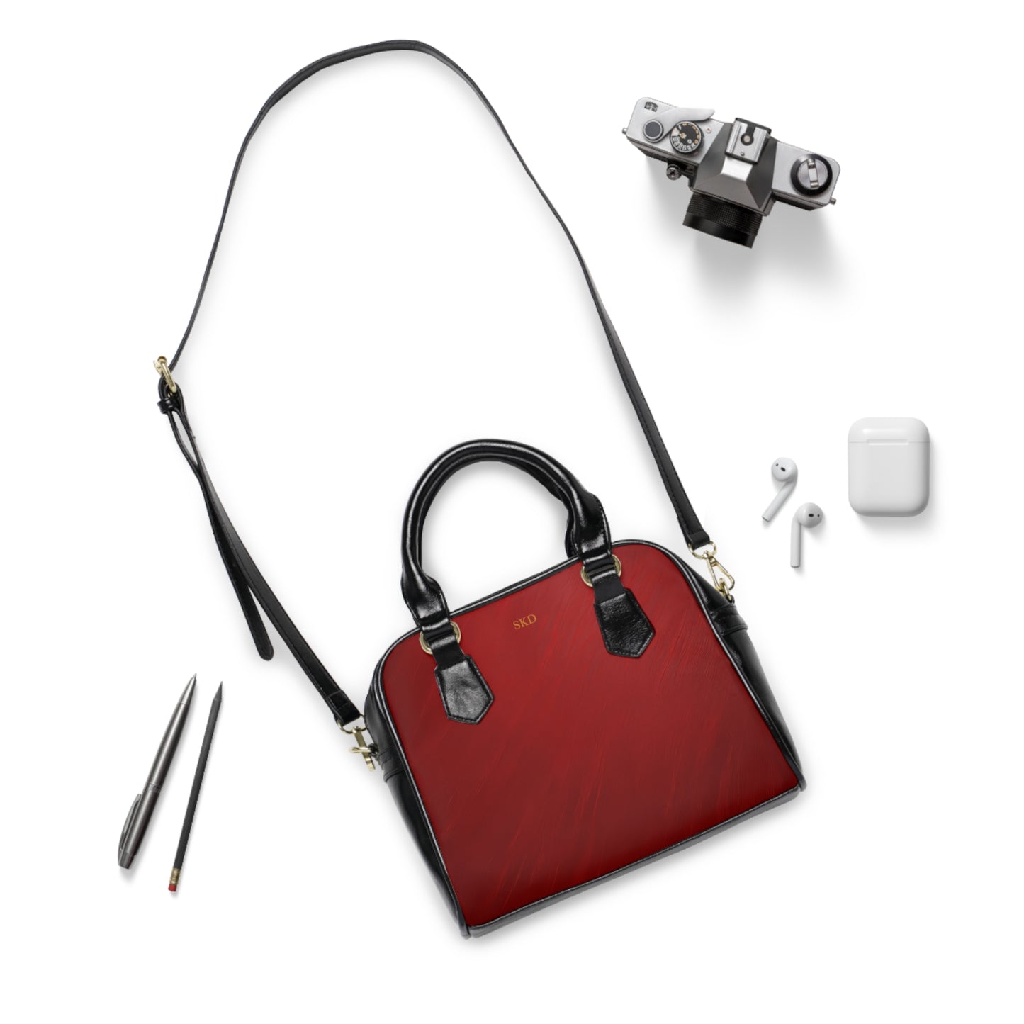 Core Collection: Crimson Reverie | Deep Alluring Red Handbag | Elegant Statement Piece for Evening Glamour