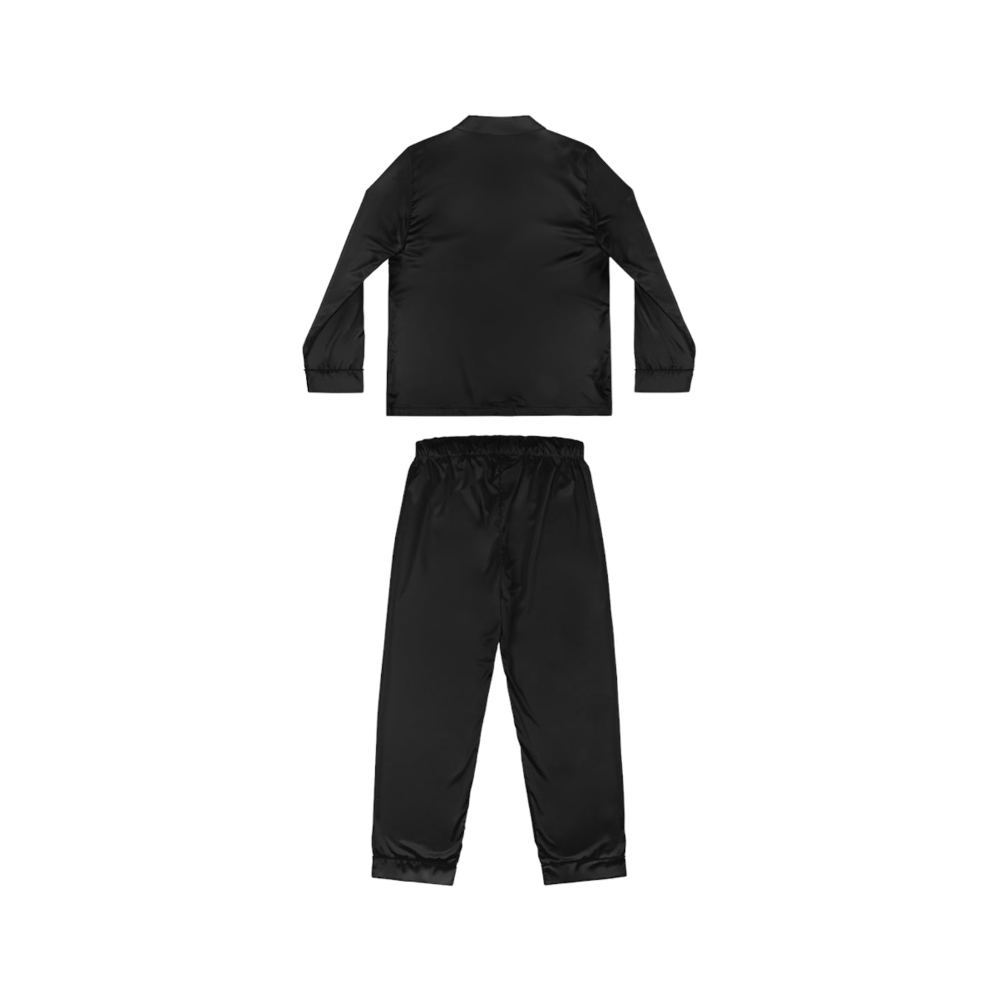 Letter A - Monogrammed Black Satin Pajamas for Women | Soft, Elegant Sleepwear with Drawstring Waist