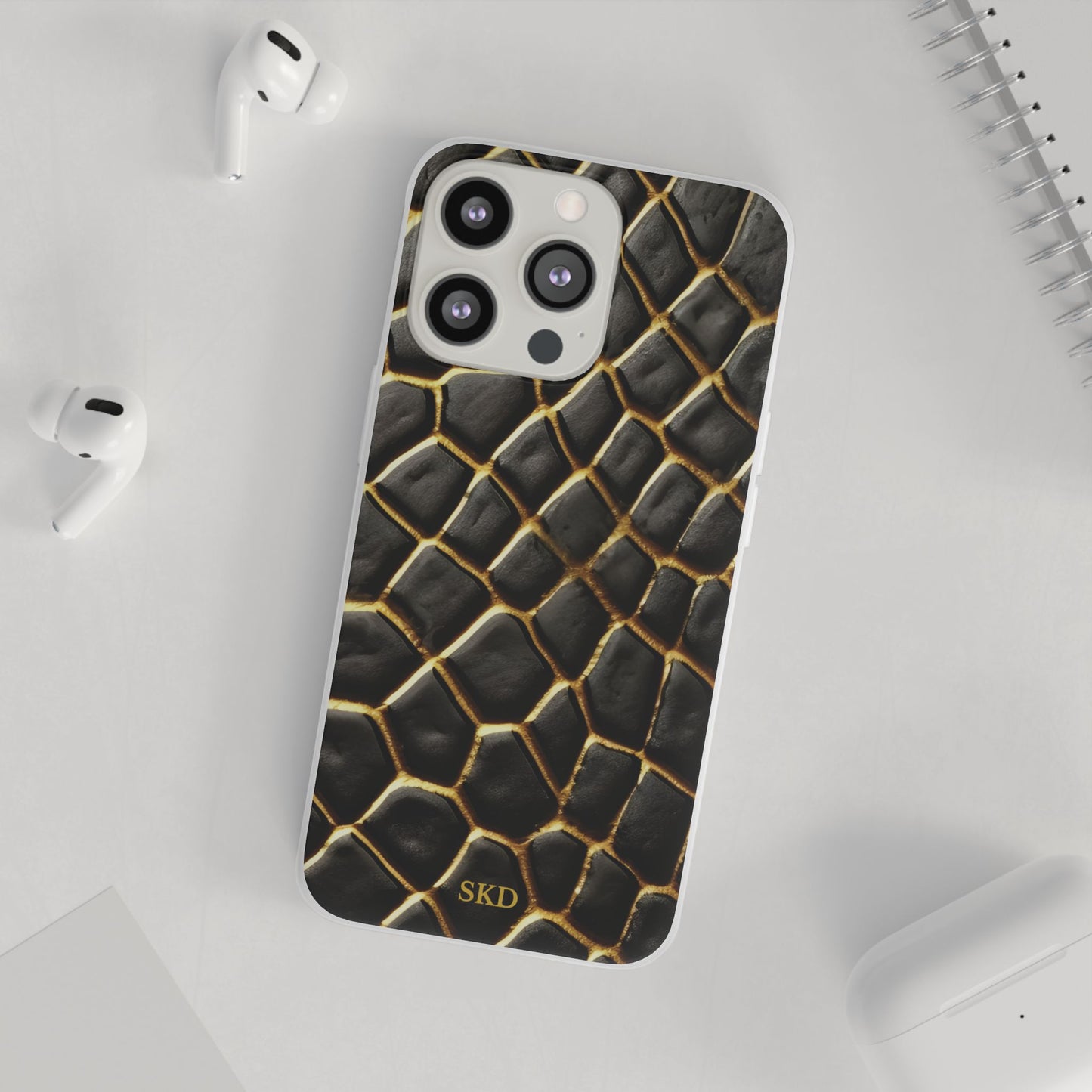 LIMITED EDITION: Obsidian Venom | Striking Black & Gold Faux Snake iPhone Case | Sleek, Sophisticated, and Protective