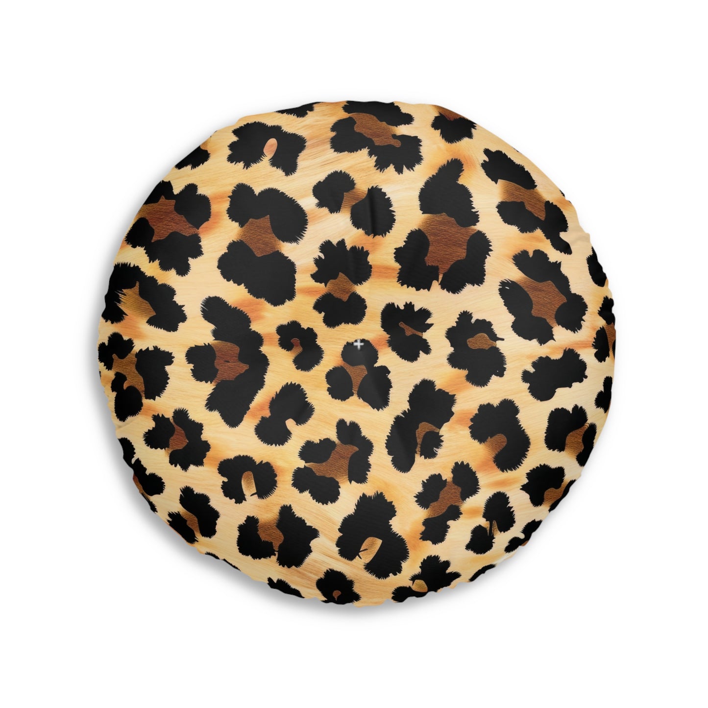 Leopard Print Round Tufted Floor Pillow | Bold Safari Style Meets Plush Comfort
