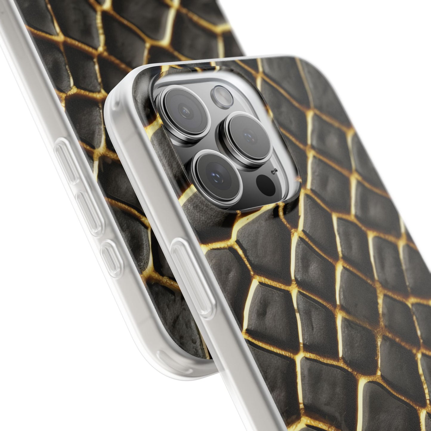 LIMITED EDITION: Obsidian Venom | Striking Black & Gold Faux Snake iPhone Case | Sleek, Sophisticated, and Protective