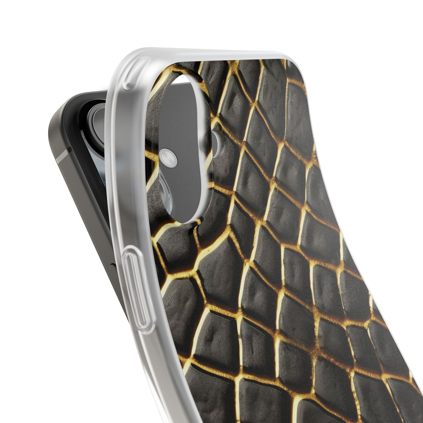 LIMITED EDITION: Obsidian Venom | Striking Black & Gold Faux Snake iPhone Case | Sleek, Sophisticated, and Protective