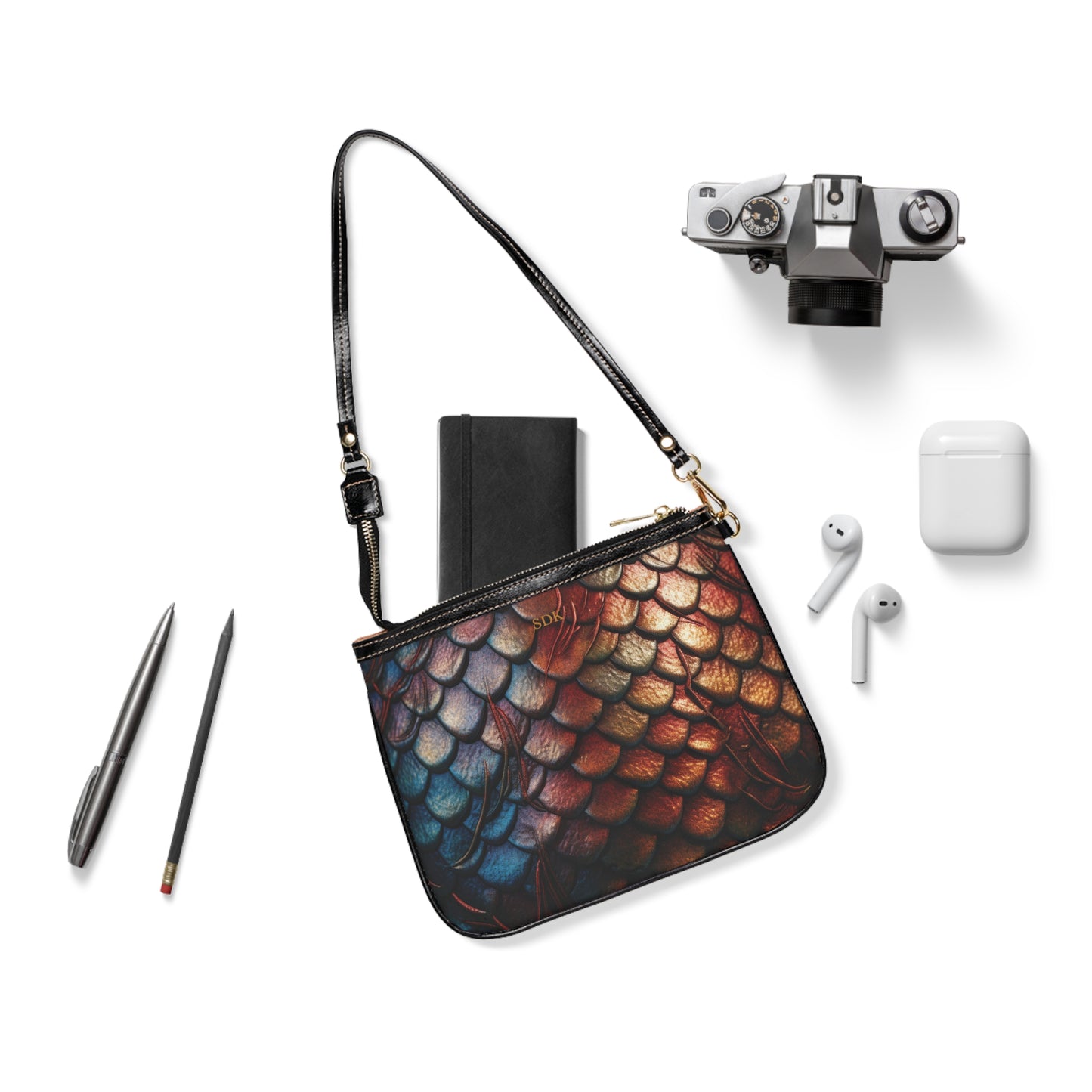 LIMITED EDITION: Enchanting Mystique | Multi-Color Dragon Scale Small Shoulder Bag | Captivating Elegance for Evening Affairs