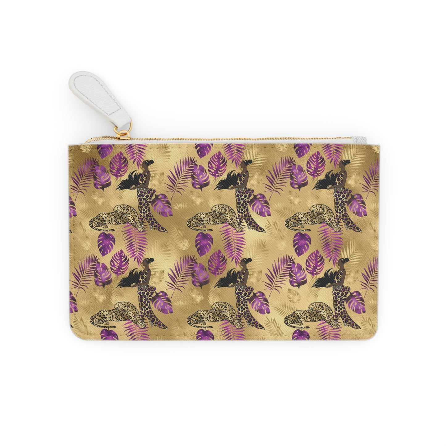 Vault Exclusive: Wild Majesty | Royal Purple and Gold Leopard Mini Clutch Bag | Bold Statement for Confident Fashionistas