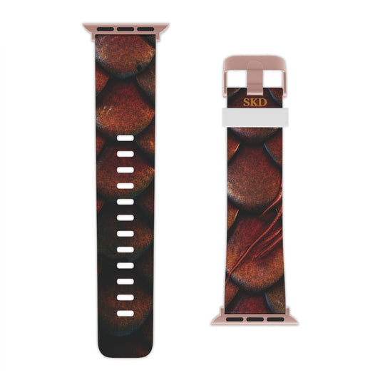 LIMITED EDITION: Enchanting Mystique | Digital Couture Multi-Color Dragon Scale Apple Watch Band (Red Version) | Adjustable Strap, Sweat-Resistant & Compatible with All Series