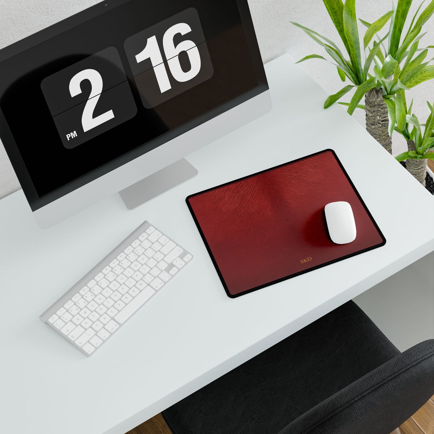 Crimson Reverie | Striking Dark Red Computer Desk Mat | Non-Slip Rubber Base, Smooth Surface for Home Office, Gaming & Creative Spaces