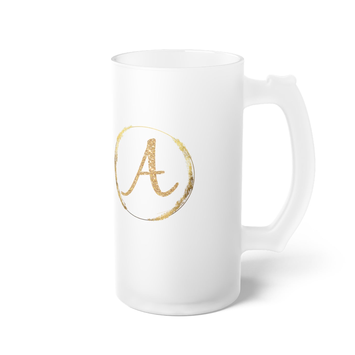 Letter A - Personalized 16oz Frosted Glass Mug – Stylish, Microwave & Dishwasher Safe Drinkware