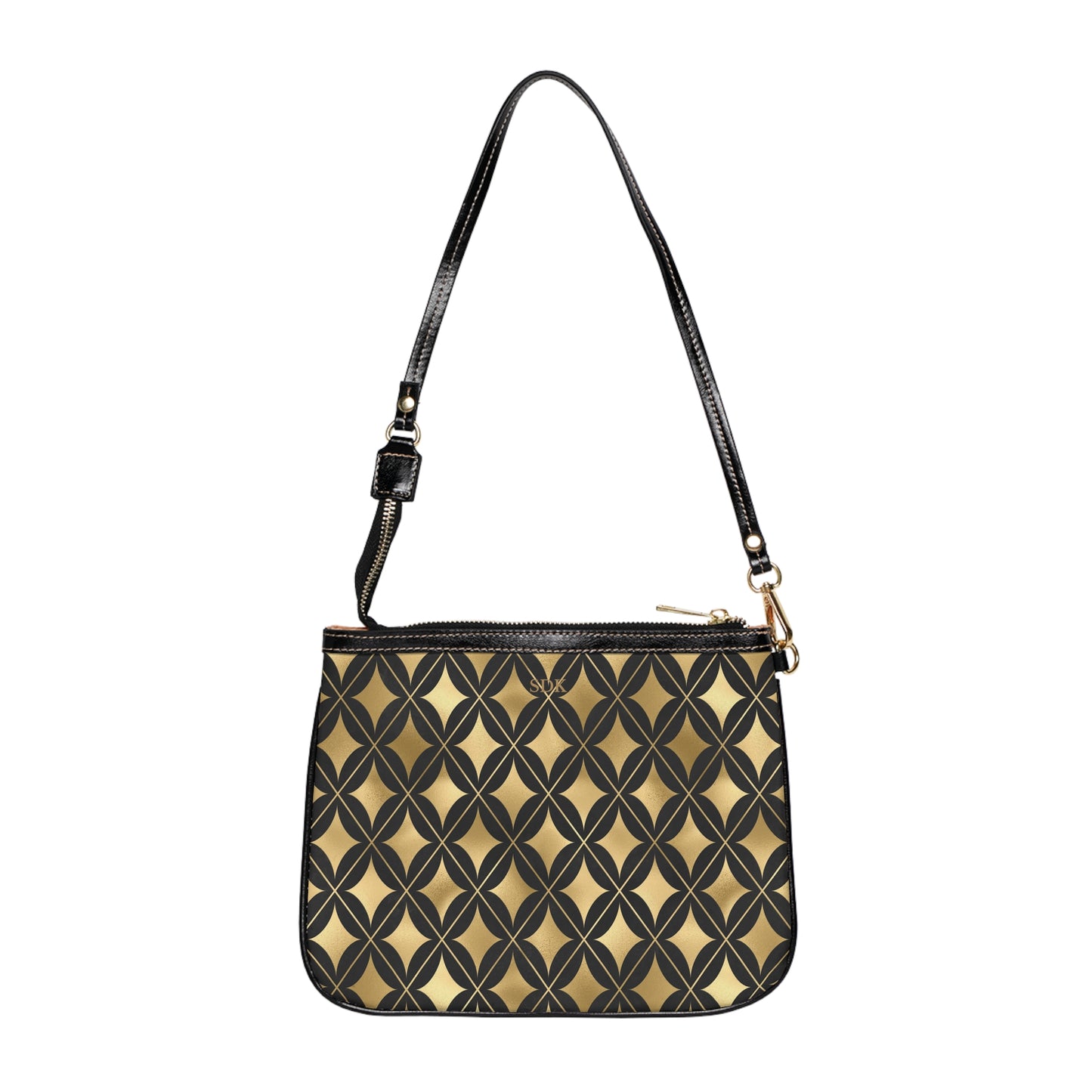 Vault Exclusive: Prestige Legacy | Black & Gold Diamond Small Shoulder Bag | Luxurious and Enduring Gift for Sophisticated Ladies