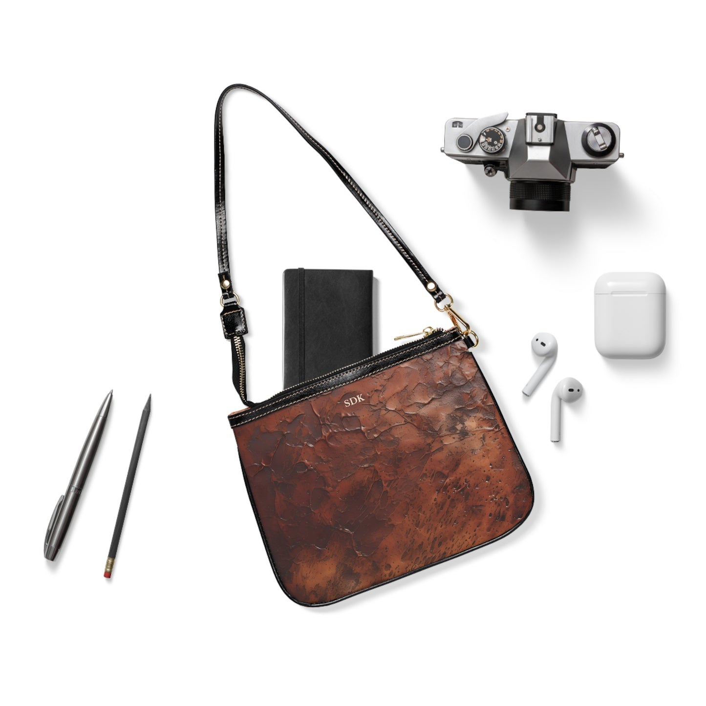 Vault Exclusive: Monarch Dynasty | Deep Earth Patina Small Shoulder Bag | Regal Statement for Distinctive Taste