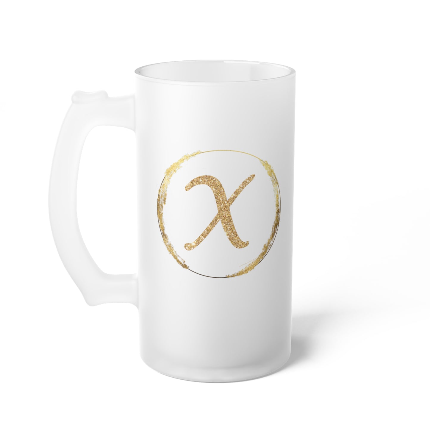 Letter X - Personalized 16oz Frosted Glass Mug – Stylish, Microwave & Dishwasher Safe Drinkware