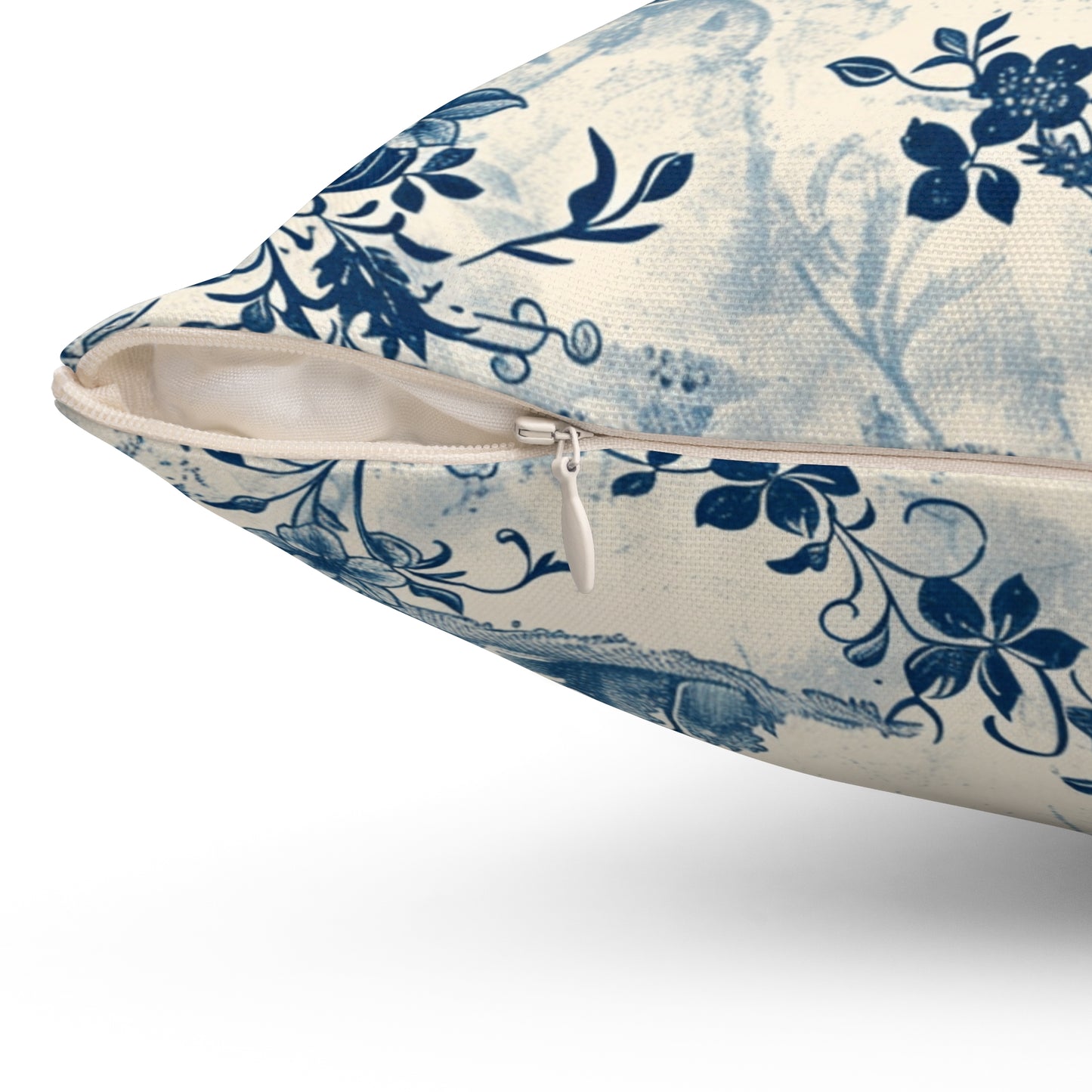 Blue Bird Chinoiserie Custom Spun Polyester Square Pillow – Stylish Double-Sided Home Décor Accent for a Personalized Touch - Bird Chinoiserie