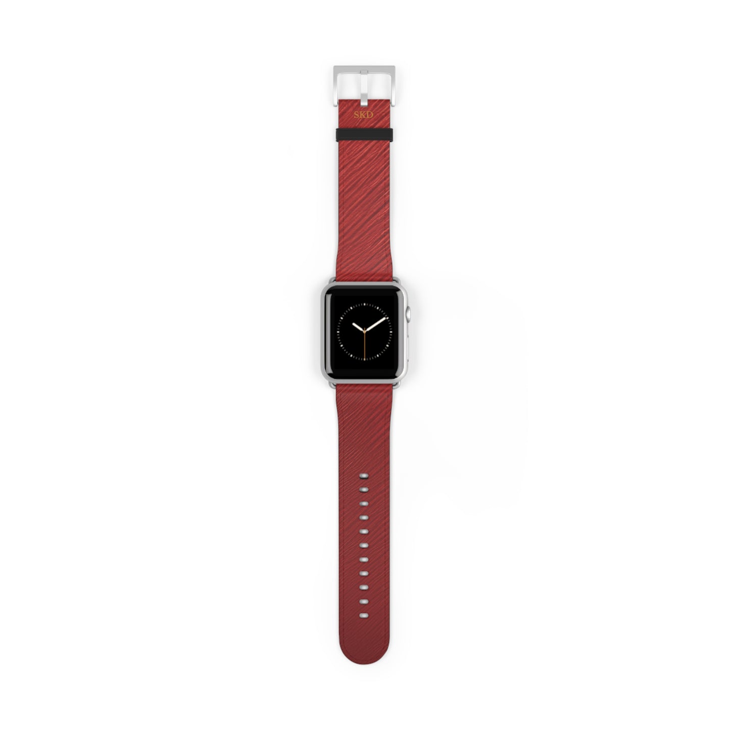 Crimson Reverie | RoHS, REACH & Intertek Certified Dark Red Luxe Apple Watch Strap | Designer Faux Leather, Stainless Steel, All Series Compatible