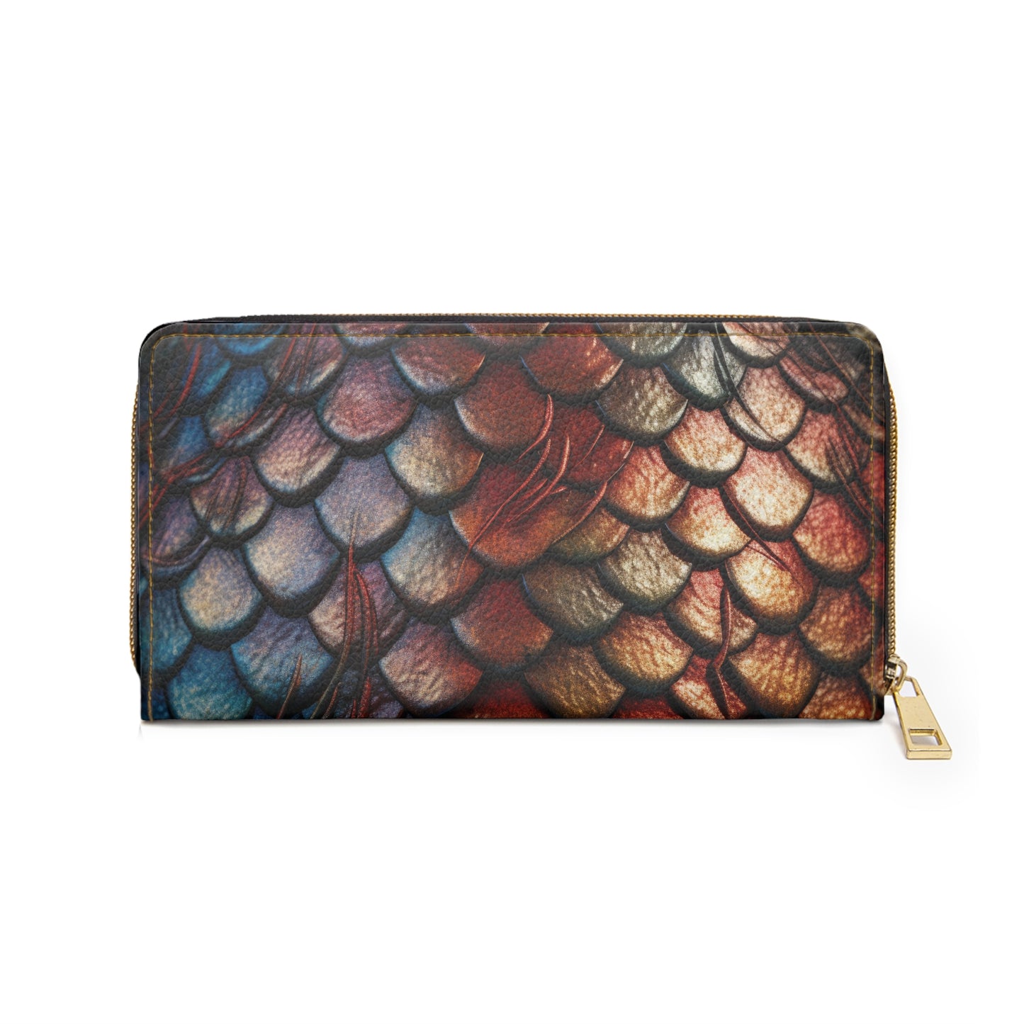 LIMITED EDITION: Enchanting Mystique | Multi-Color Dragon Scale Zipper Wallet | Captivating Elegance for Evening Affairs