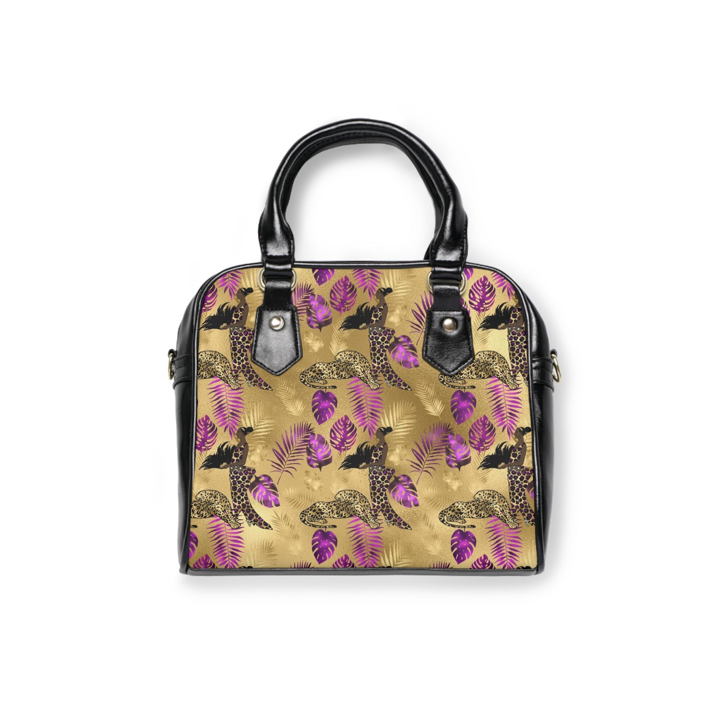 Vault Exclusive: Wild Majesty | Royal Purple and Gold Leopard Shoulder Bag | Rare Artistry from the SKD Collector’s Lineup