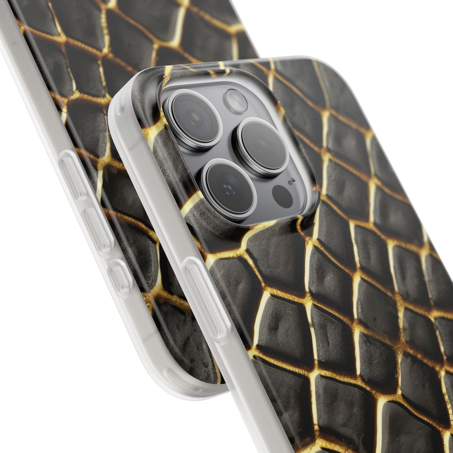 LIMITED EDITION: Obsidian Venom | Striking Black & Gold Faux Snake iPhone Case | Sleek, Sophisticated, and Protective